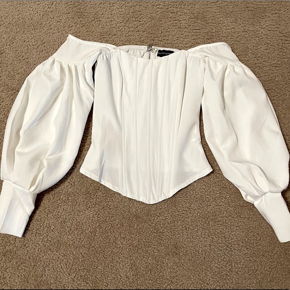 White Satin Corset Top Extra Small